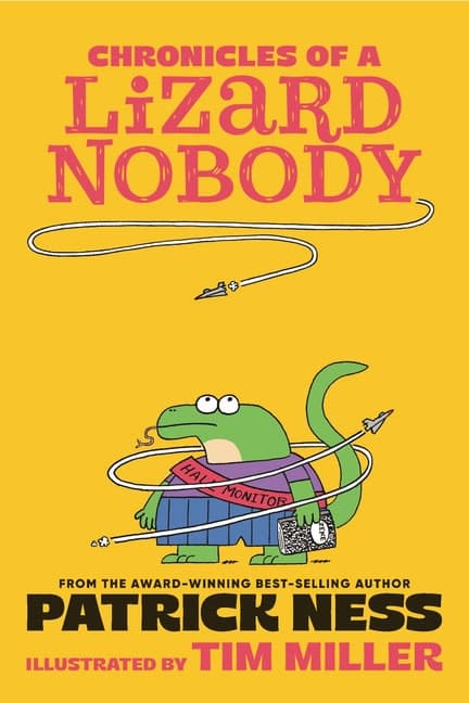 A book cover with a cartoon character holding a string