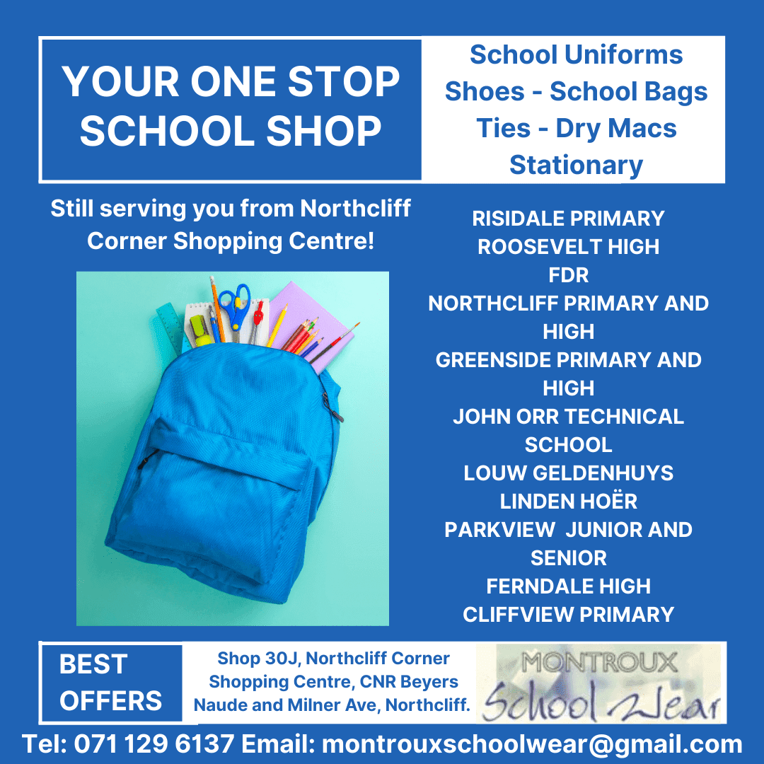 A blue back to school flyer with a back to school bag